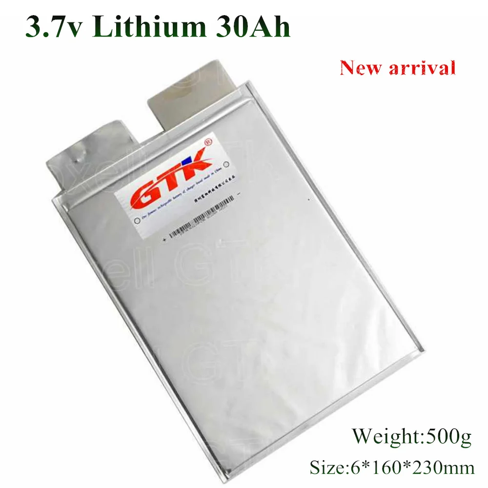 7шт GTK литиева елемент с висок капацитет от 3,7 В 30Ah lipo полимерна литиево-йонна батерия за diy pack ebike power скутер 12v слънчева система 7s 24v litio