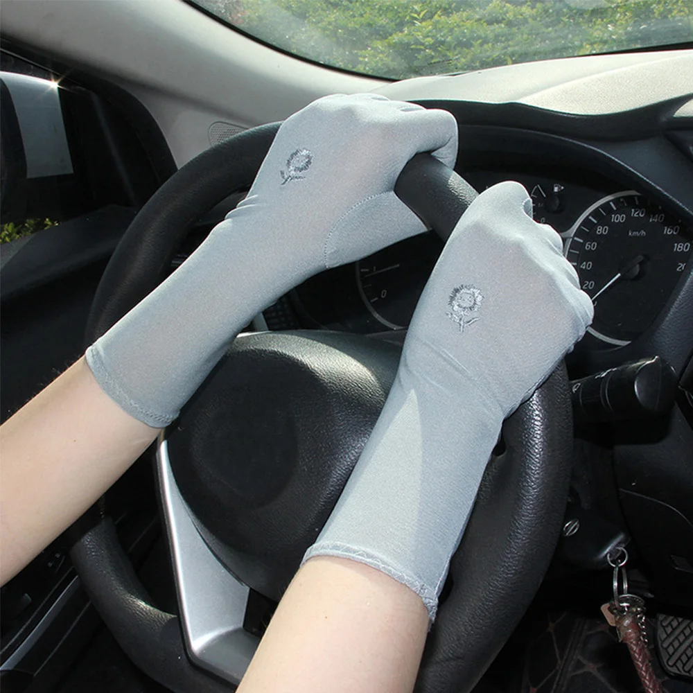 Дамски слънчеви ръкавици, средна дължина, летни тиранти, поддържащи женски еластични ръкавици за шофиране, устойчиви на uv устойчиви, Дишащи красота