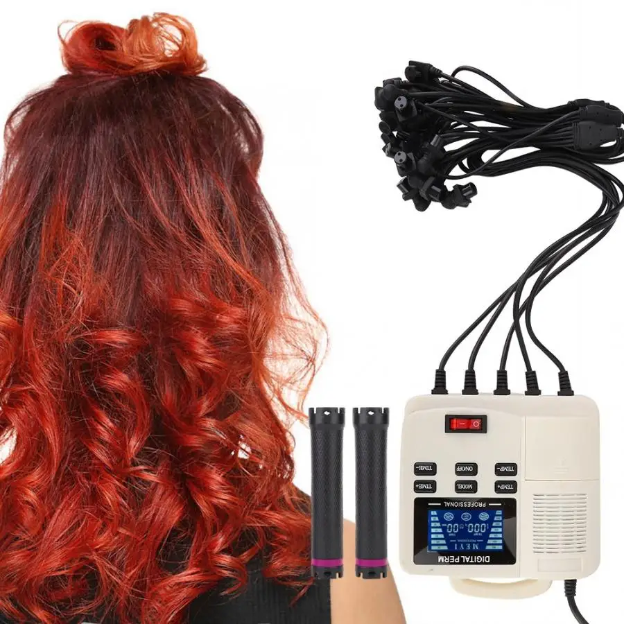 Преносима малка дигитална машина за химическа вълна на косата с топъл PTC с роликовым средство за полагане на течен препарат за химически вълна с LCD дисплей